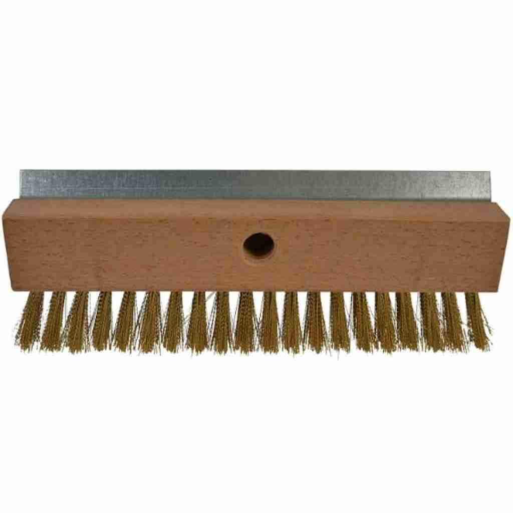 Bristles 4004 Industrial Strength Pizza Oven Stone Brush Scraper and Cleaner 10, Brown