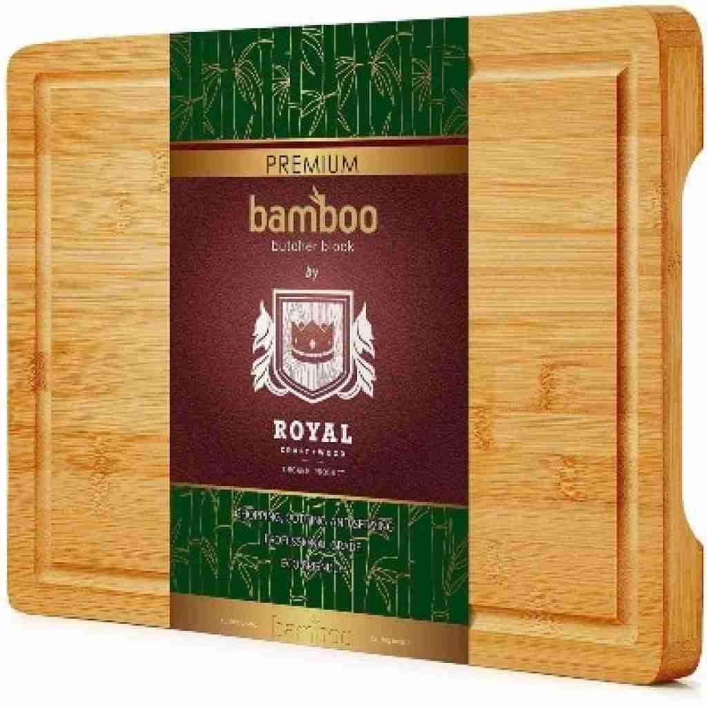 Organic Bamboo Cutting Board with Juice Groove