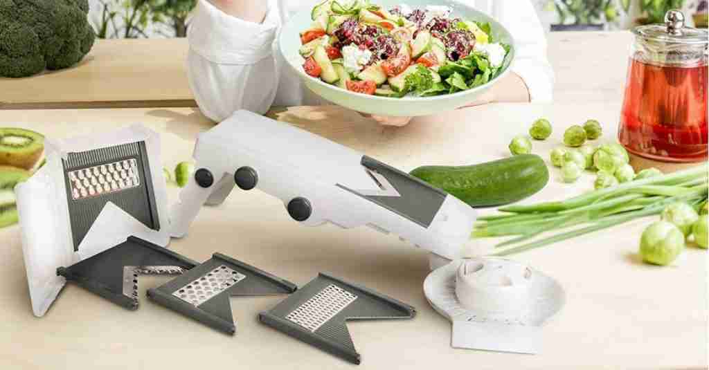 Mueller V-Pro 5-Blade Mandoline Slicer for Kitchen, Adjustable with  Foldable Stand, Fruit, Vegetable Chopper