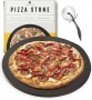 Heritage Black Ceramic Pizza Stone and Pizza Cutter Wheel